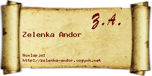 Zelenka Andor névjegykártya